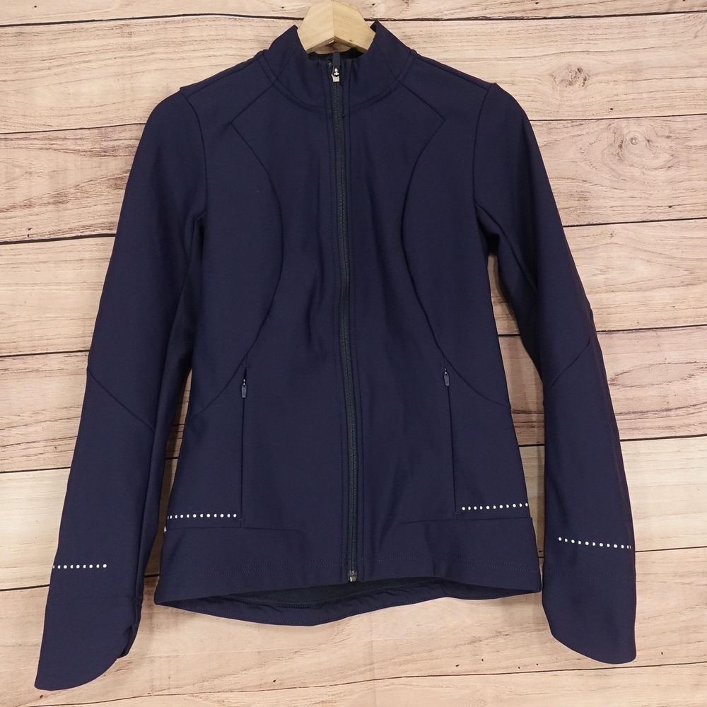 Sweaty Betty Jacket Womens 2XS Blue Softshell Full Zip Reflective Running